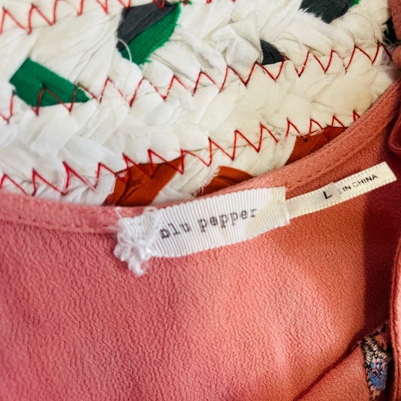 Blue pepper floral embroidered size L dress - Picture 2 of 2